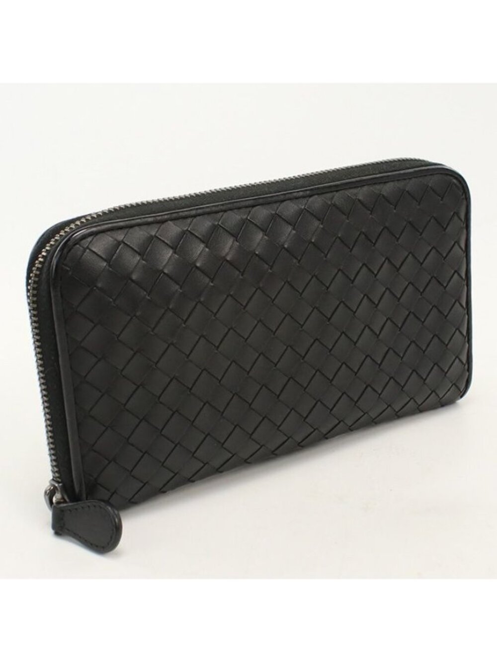 Bottega Veneta Intrecciato Wallet Zip Around Calfskin